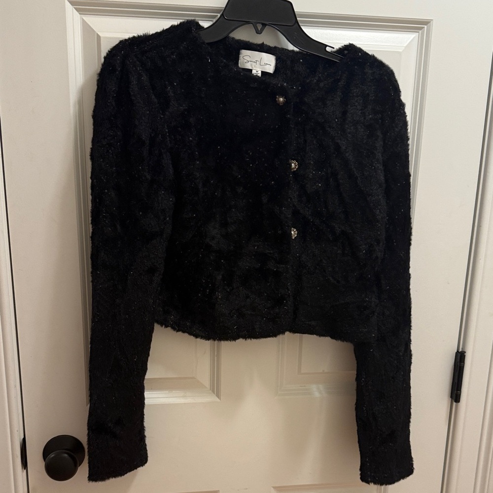 Sigrid Olsen Black Teddy Jacket